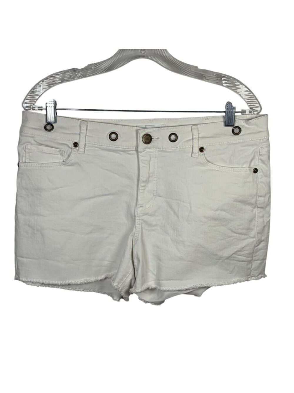 Loft Denim Jean Shorts Womens Size 8 / 29 White 3" Inseam Cotton Stretch